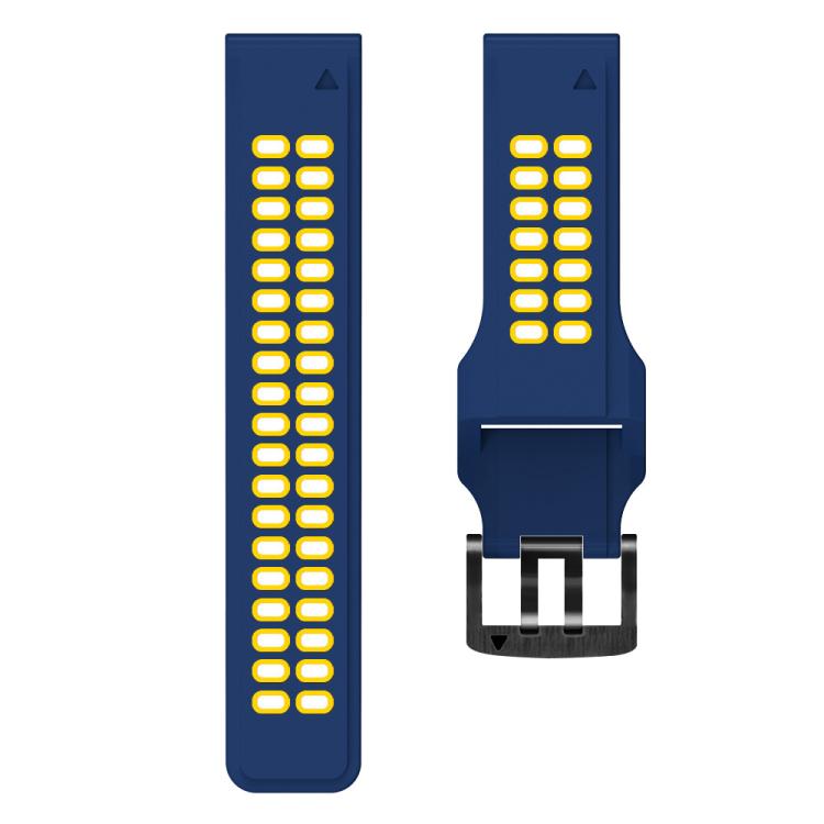 For Garmin QuickFit 26mm Kalebol Tow Row Holes Silicone Watch Band(Blue Yellow) - free shipping - PMc TechLife - Order now!