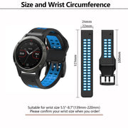 For Garmin QuickFit 22mm Kalebol Tow Row Holes Silicone Watch Band(White Black)