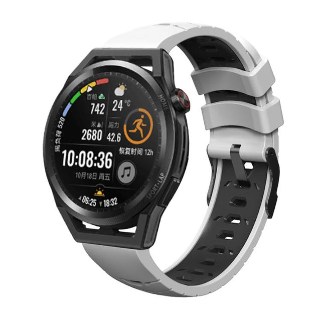 Kalebol 20mm Universal Three Row Holes Silicone Watch Band(White Black) - 20mm Bands by Kalebol | Online Shopping South Africa | PMc TechLife | Buy Now Pay Later Mobicred