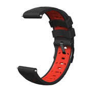 Kalebol 20mm Universal Three Row Holes Silicone Watch Band(Black Red)