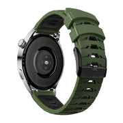Kalebol 20mm Universal Three Row Holes Silicone Watch Band(Green Black)