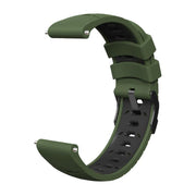 Kalebol 20mm Universal Three Row Holes Silicone Watch Band(Green Black)