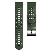 Kalebol 20mm Universal Three Row Holes Silicone Watch Band(Green Black)