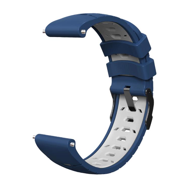 Kalebol 20mm Universal Three Row Holes Silicone Watch Band(Blue White)