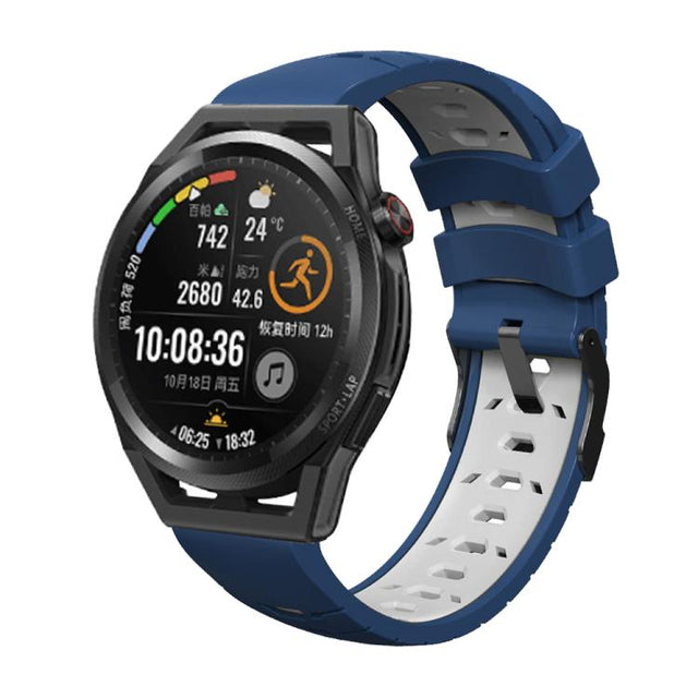 Kalebol 20mm Universal Three Row Holes Silicone Watch Band(Blue White) - 20mm Bands by Kalebol | Online Shopping South Africa | PMc TechLife | Buy Now Pay Later Mobicred