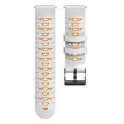 Kalebol 22mm Universal Three Row Holes Silicone Watch Band(White Orange)