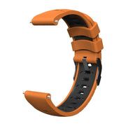 Kalebol 22mm Universal Three Row Holes Silicone Watch Band(Orange Black)