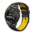 Kalebol 22mm Universal Three Row Holes Silicone Watch Band(Black Yellow) - 22mm Bands by Kalebol | Online Shopping South Africa | PMc TechLife | Buy Now Pay Later Mobicred