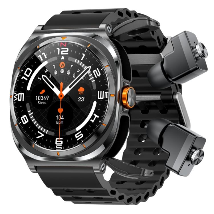 HAMTOD GT98 Headphones Smart Watch,1.53 inch, Support Bluetooth Call / NFC / Heart Rate(Black) - free shipping - PMC TechLife - Order now!