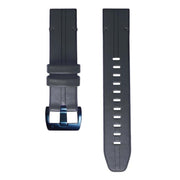 For Garmin QuickFit 22mm Kalebol Quick Release Silicone Leather Watch Band(Black)
