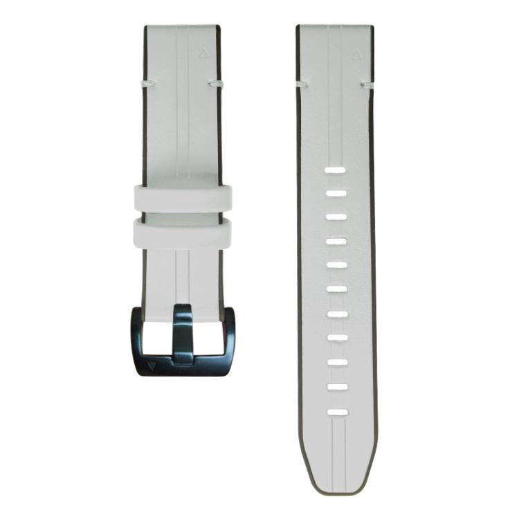 For Garmin QuickFit 22mm Kalebol Quick Release Silicone Leather Watch Band(Light Grey) - free shipping - PMc TechLife - Order now!