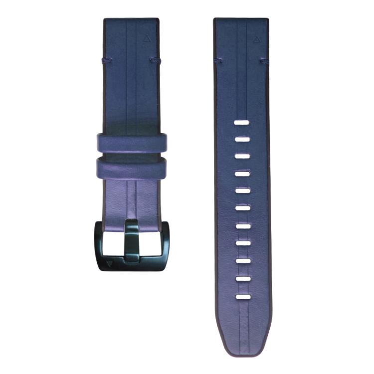 For Garmin QuickFit 22mm Kalebol Quick Release Silicone Leather Watch Band(Dark Blue) - free shipping - PMc TechLife - Order now!