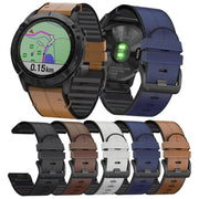 For Garmin QuickFit 22mm Kalebol Quick Release Silicone Leather Watch Band(Black)