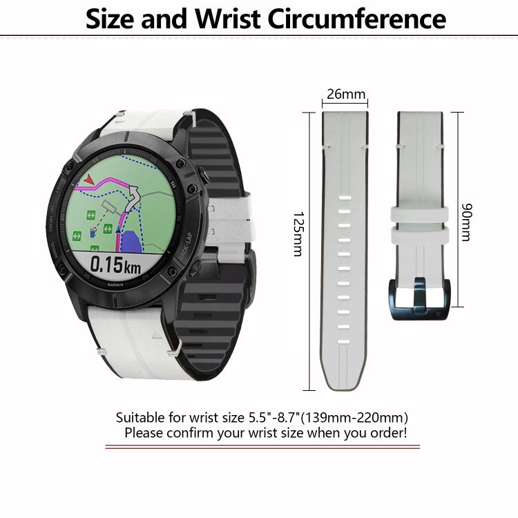 For Garmin QuickFit 22mm Kalebol Quick Release Silicone Leather Watch Band(Light Grey) - free shipping - PMc TechLife - Order now!
