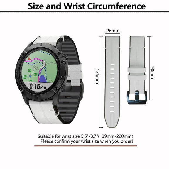For Garmin QuickFit 22mm Kalebol Quick Release Silicone Leather Watch Band(Black)