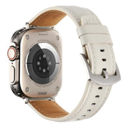 For Apple Watch 46mm / 49mm / 45mm / 44mm Kalebol Plain Genuine Leather Watch Band(White)