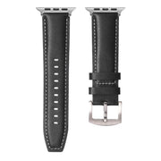 For Apple Watch 46mm / 49mm / 45mm / 44mm Kalebol Plain Genuine Leather Watch Band(Black)
