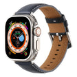 For Apple Watch 46mm / 49mm / 45mm / 44mm Kalebol Plain Genuine Leather Watch Band(Dark Blue) - free shipping - PMc TechLife - Order now!