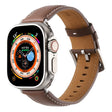 For Apple Watch 46mm / 49mm / 45mm / 44mm Kalebol Plain Genuine Leather Watch Band(Dark Brown) - free shipping - PMc TechLife - Order now!