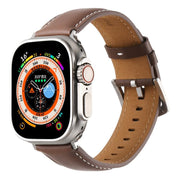 For Apple Watch 46mm / 49mm / 45mm / 44mm Kalebol Plain Genuine Leather Watch Band(Dark Brown)