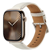 For Apple Watch 42mm / 41mm / 40mm / 38mm Kalebol Plain Genuine Leather Watch Band(White)