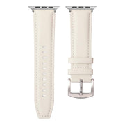 For Apple Watch 42mm / 41mm / 40mm / 38mm Kalebol Plain Genuine Leather Watch Band(White)