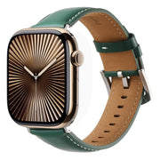 For Apple Watch 42mm / 41mm / 40mm / 38mm Kalebol Plain Genuine Leather Watch Band(Green)