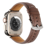 For Apple Watch 42mm / 41mm / 40mm / 38mm Kalebol Plain Genuine Leather Watch Band(Dark Brown)
