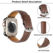 For Apple Watch 46mm / 49mm / 45mm / 44mm Kalebol Plain Genuine Leather Watch Band(Dark Brown)
