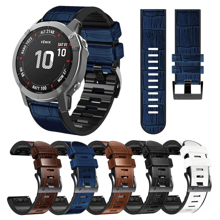 For Garmin QuickFit 22mm Kalebol Crocodile Texture Silicone Leather Watch Band(Coffee) - free shipping - PMc TechLife - Order now!