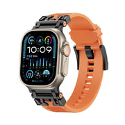 For Apple Watch 46mm / 49mm / 45mm / 44mm Kalebol Armor TPU Watch Band(Black Orange)
