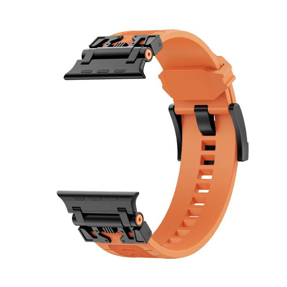 For Apple Watch 46mm / 49mm / 45mm / 44mm Kalebol Armor TPU Watch Band(Black Orange)