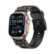 For Apple Watch 46mm / 49mm / 45mm / 44mm Kalebol Armor TPU Watch Band(Black)