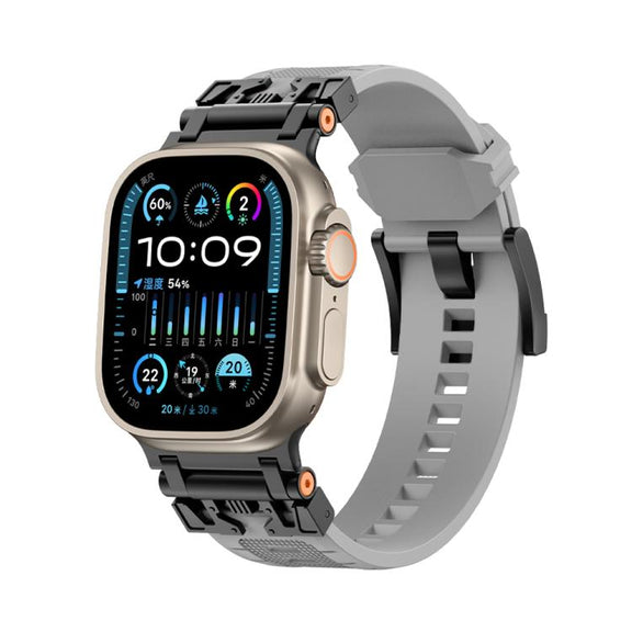 For Apple Watch 46mm / 49mm / 45mm / 44mm Kalebol Armor TPU Watch Band(Black Grey)