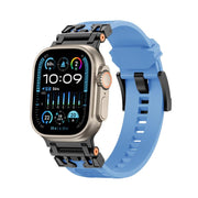 For Apple Watch 46mm / 49mm / 45mm / 44mm Kalebol Armor TPU Watch Band(Black Blue)