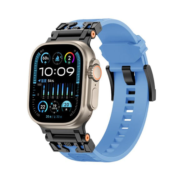 For Apple Watch 46mm / 49mm / 45mm / 44mm Kalebol Armor TPU Watch Band(Black Blue)