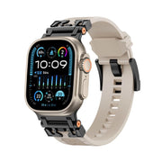 For Apple Watch 46mm / 49mm / 45mm / 44mm Kalebol Armor TPU Watch Band(Black Starlight)