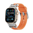 For Apple Watch 46mm / 49mm / 45mm / 44mm Kalebol Armor TPU Watch Band(Silver Orange) - free shipping - PMc TechLife - Order now!