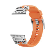 For Apple Watch 46mm / 49mm / 45mm / 44mm Kalebol Armor TPU Watch Band(Silver Orange)