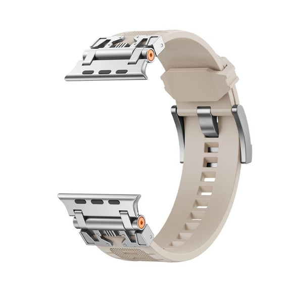 For Apple Watch 46mm / 49mm / 45mm / 44mm Kalebol Armor TPU Watch Band(Silver Starlight)