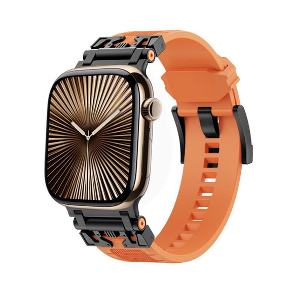For Apple Watch 42mm / 41mm / 40mm / 38mm Kalebol Armor TPU Watch Band(Black Orange)