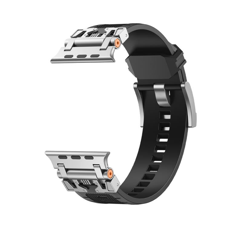 For Apple Watch 42mm / 41mm / 40mm / 38mm Kalebol Armor TPU Watch Band(Silver Black)