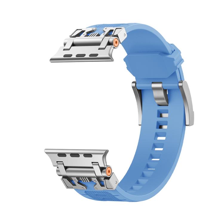 For Apple Watch 42mm / 41mm / 40mm / 38mm Kalebol Armor TPU Watch Band(Silver Light Blue)