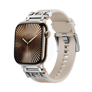 For Apple Watch 42mm / 41mm / 40mm / 38mm Kalebol Armor TPU Watch Band(Silver Starlight)