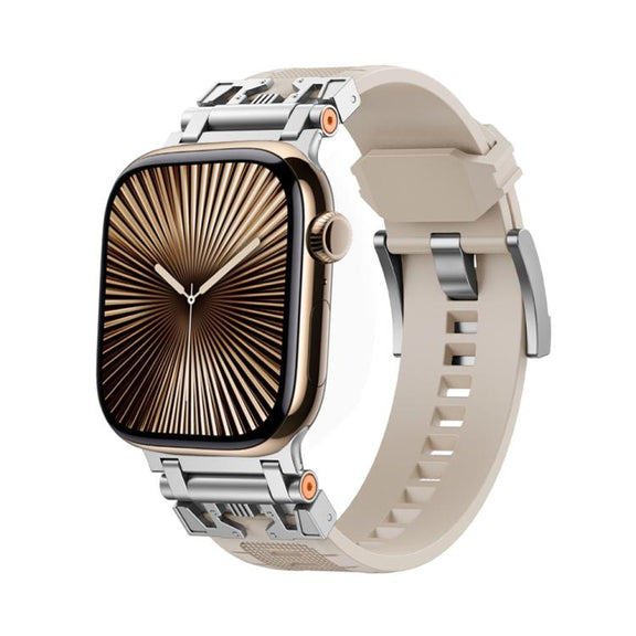 For Apple Watch 42mm / 41mm / 40mm / 38mm Kalebol Armor TPU Watch Band(Silver Starlight)