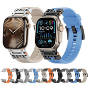For Apple Watch 46mm / 49mm / 45mm / 44mm Kalebol Armor TPU Watch Band(Silver Orange)