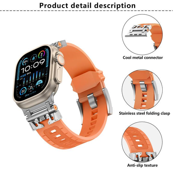 For Apple Watch 42mm / 41mm / 40mm / 38mm Kalebol Armor TPU Watch Band(Silver Light Blue)