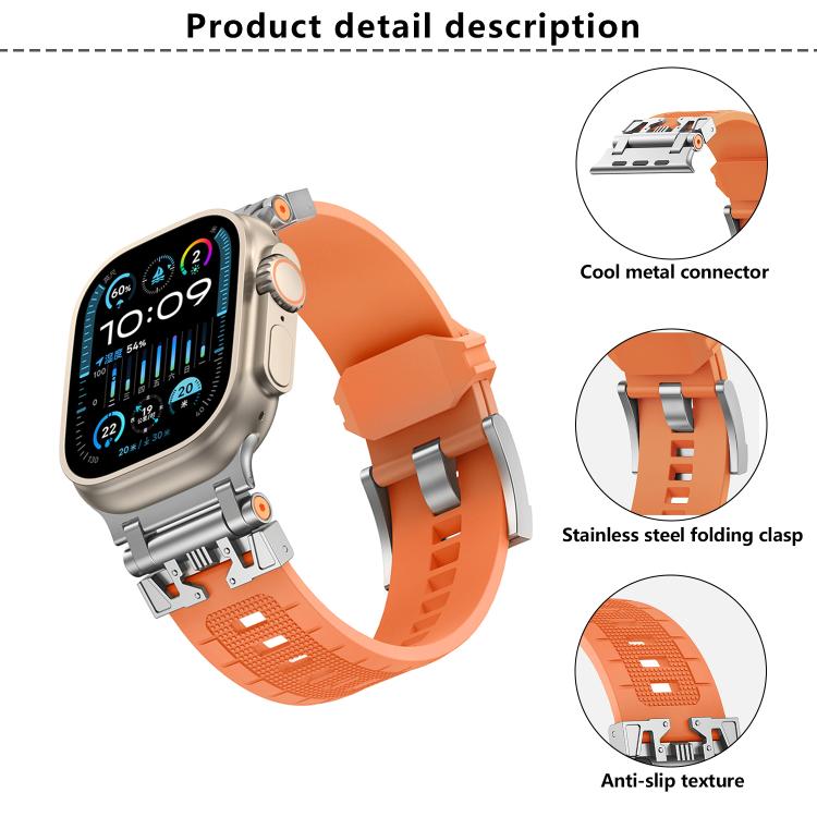 For Apple Watch 42mm / 41mm / 40mm / 38mm Kalebol Armor TPU Watch Band(Silver Orange)