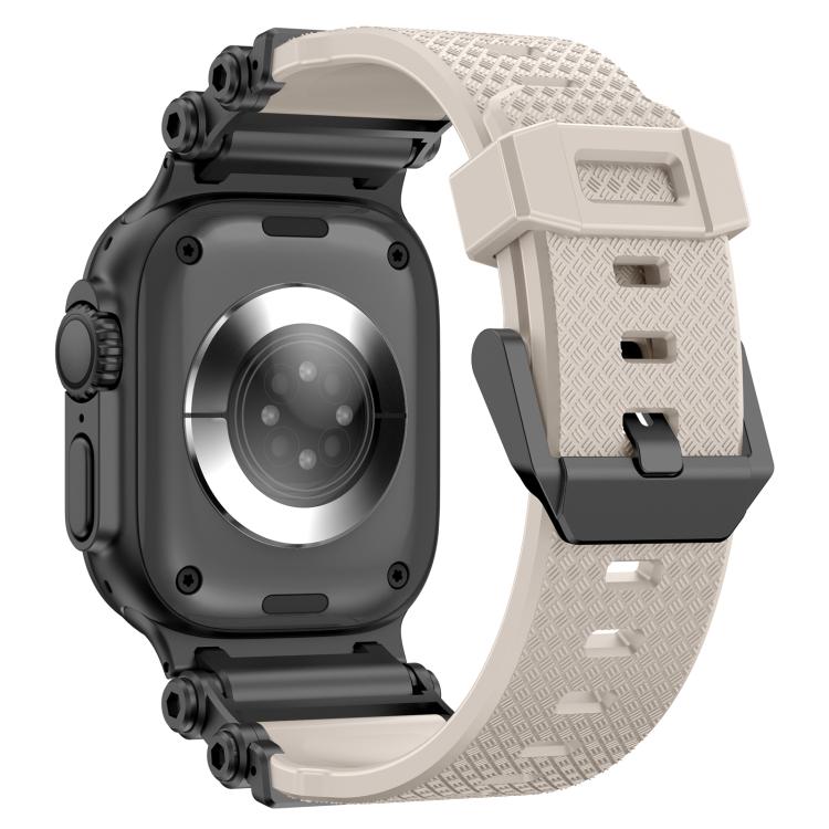 For Apple Watch 46mm / 49mm / 45mm / 44mm Armor Gear Silicone Watch Band(Black Starlight)