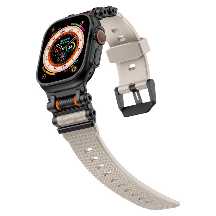 For Apple Watch 46mm / 49mm / 45mm / 44mm Armor Gear Silicone Watch Band(Black Starlight)
